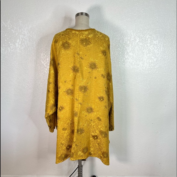 Vintage URU Kristine St. Rrik art to wear yellow gold jacquard oversize jacket - Picture 6 of 11
